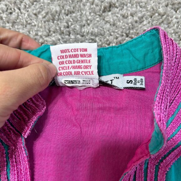 Gretchen Scott Womens S Tunic Dress Embroidery 3/4 Sleeves Boho Style - Picture 9 of 10